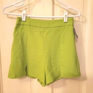 Shein Green Flat Front Shorts